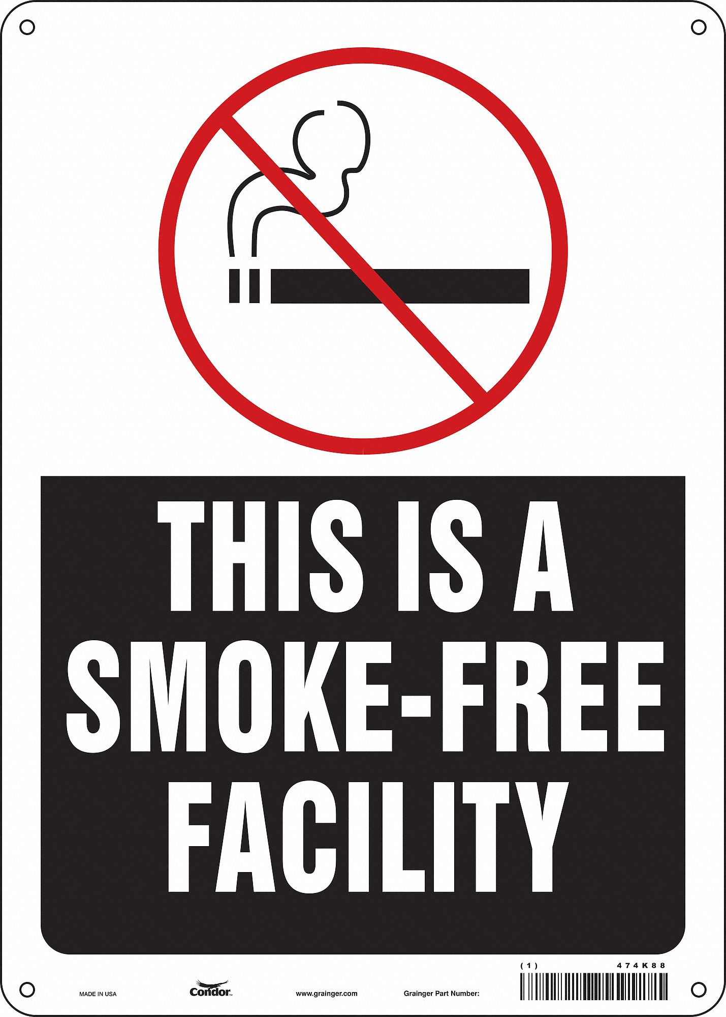 Safety Sign: Aluminum, Mounting Holes Sign Mounting, 14 in x 10 in Nominal Sign Size, 0.032 in Thick