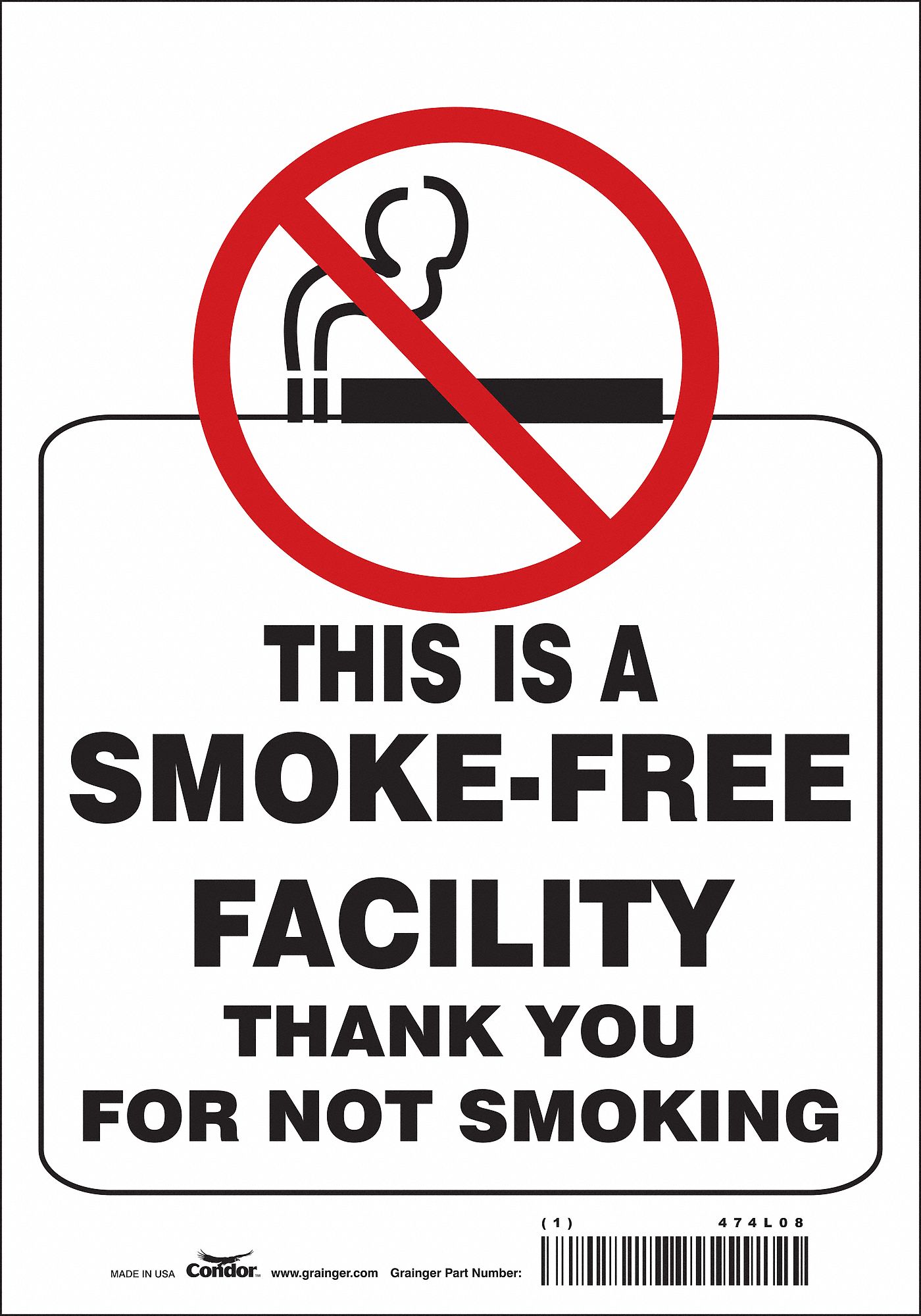 Safety Sign: Vinyl, Adhesive Sign Mounting, 10 in x 7 in Nominal Sign Size, Not Retroreflective