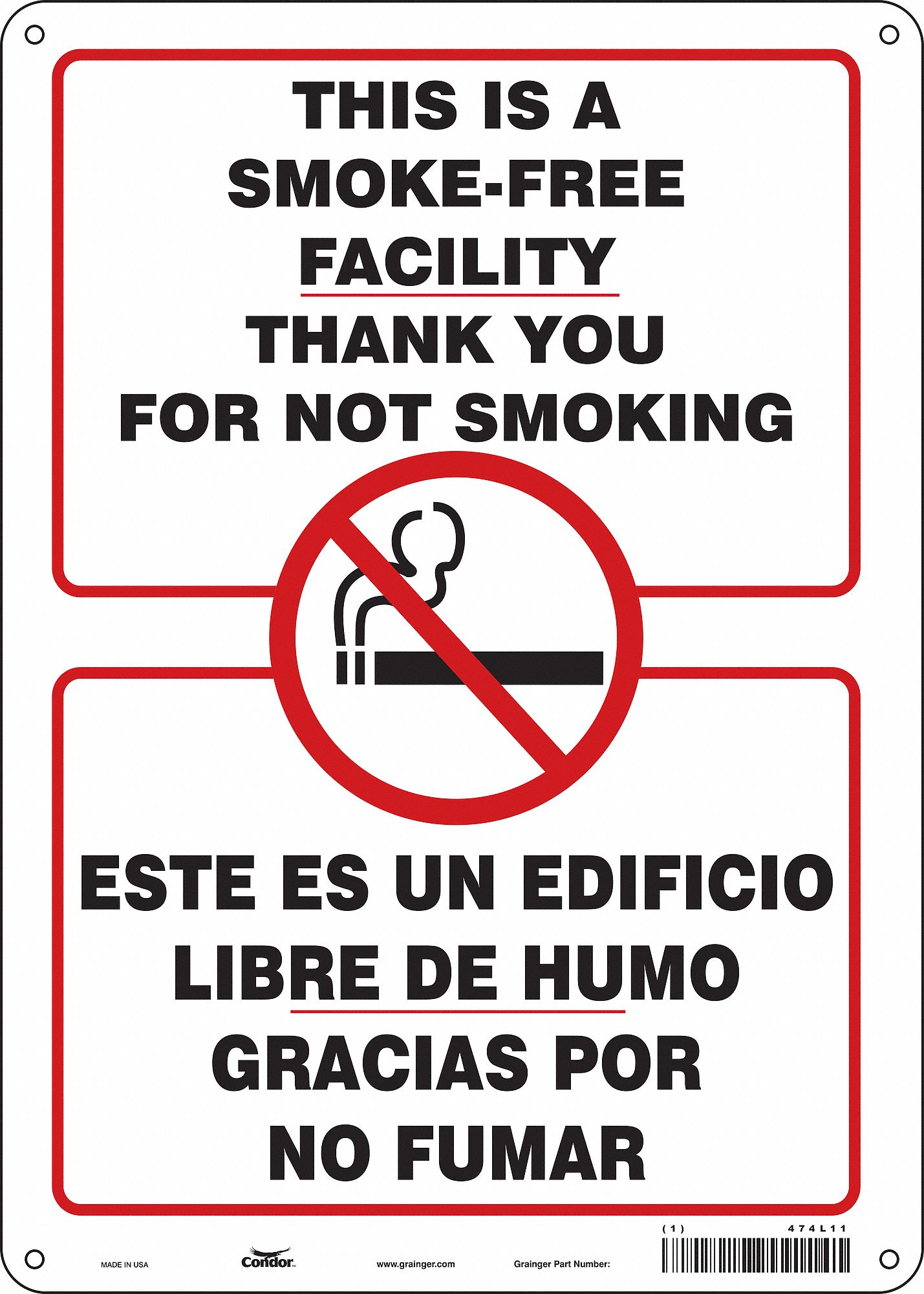 Safety Sign: Aluminum, Mounting Holes Sign Mounting, 14 in x 10 in Nominal Sign Size, 0.032 in Thick