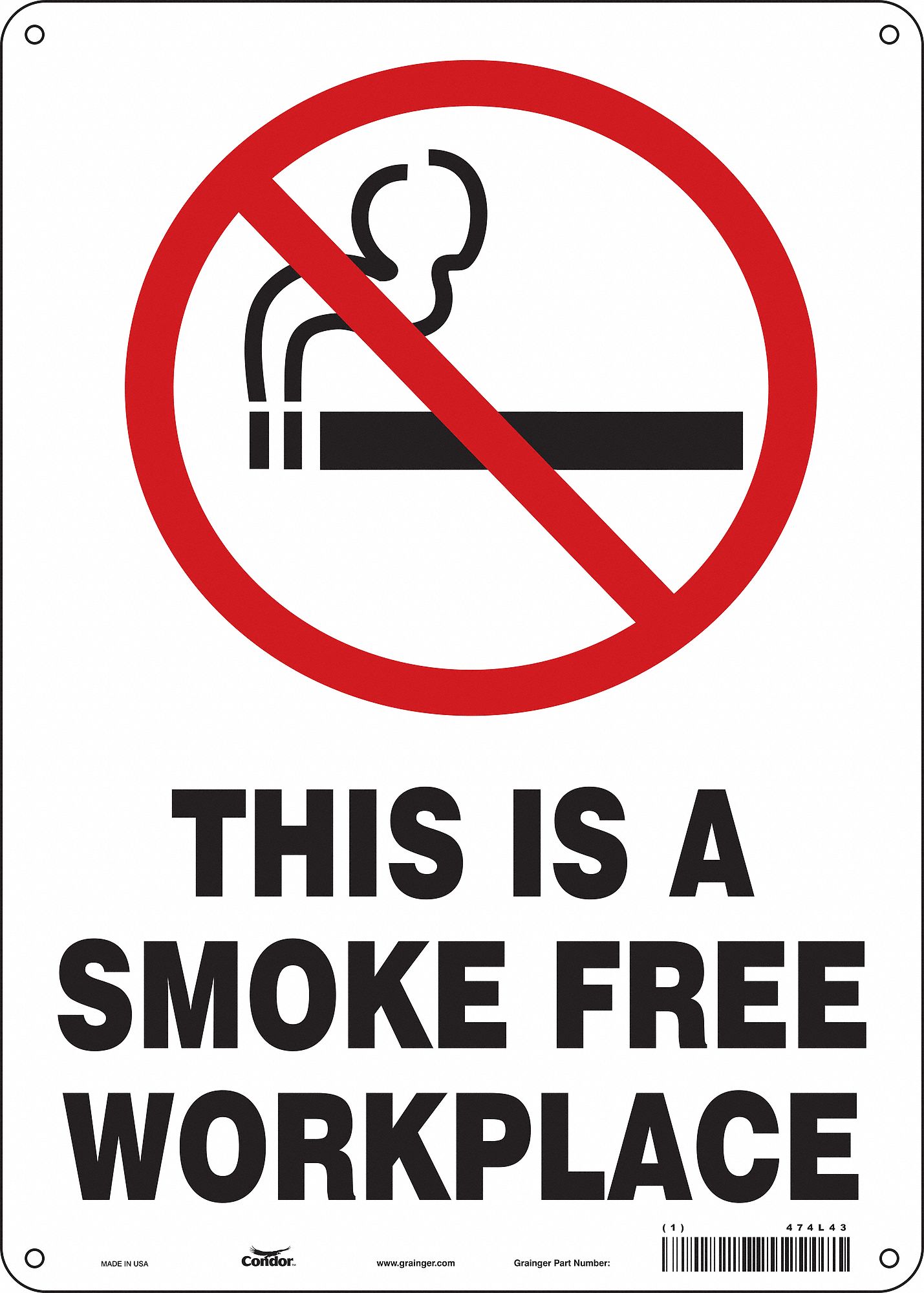 Safety Sign: Aluminum, Mounting Holes Sign Mounting, 14 in x 10 in Nominal Sign Size, 0.032 in Thick