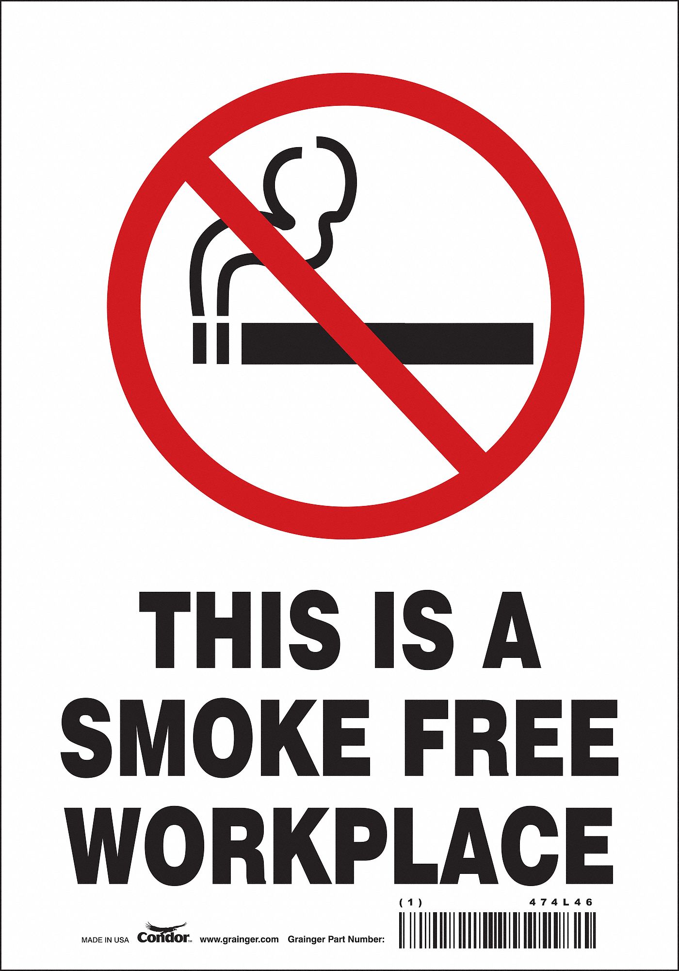 Safety Sign: Vinyl, Adhesive Sign Mounting, 10 in x 7 in Nominal Sign Size, Not Retroreflective