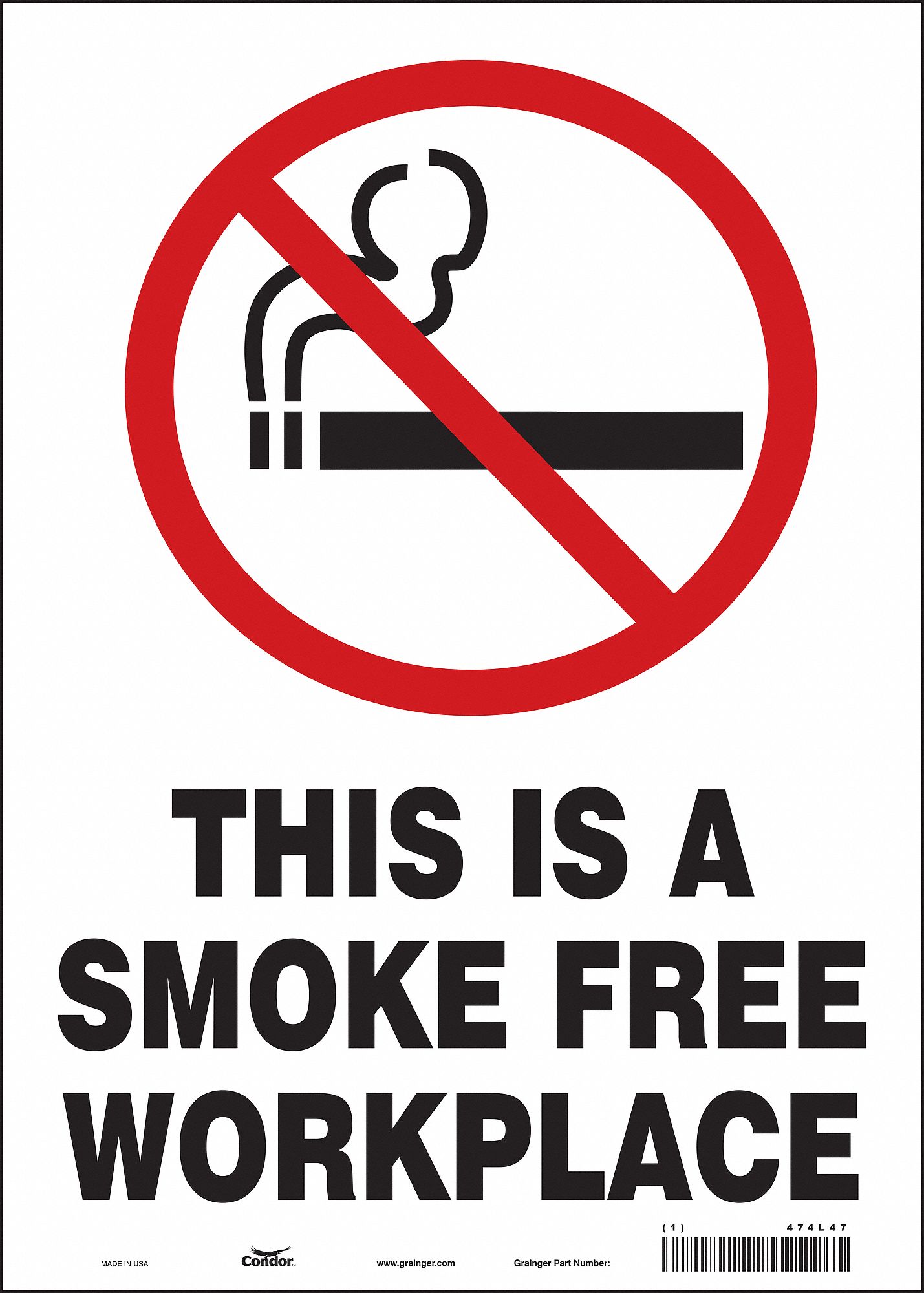 Safety Sign: Vinyl, Adhesive Sign Mounting, 14 in x 10 in Nominal Sign Size, Not Retroreflective