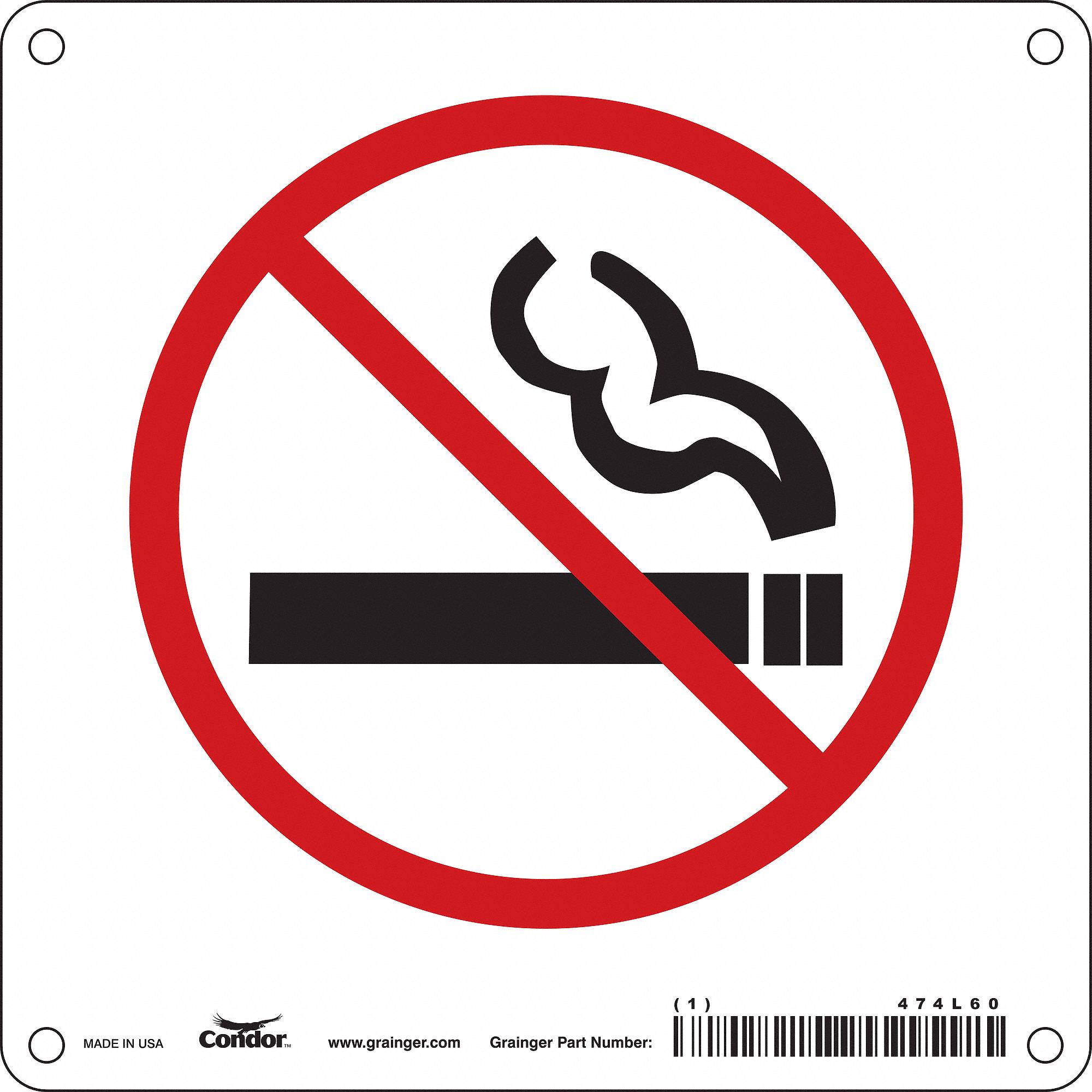Safety Sign: Aluminum, Mounting Holes Sign Mounting, 6 in x 6 in Nominal Sign Size, 0.032 in Thick