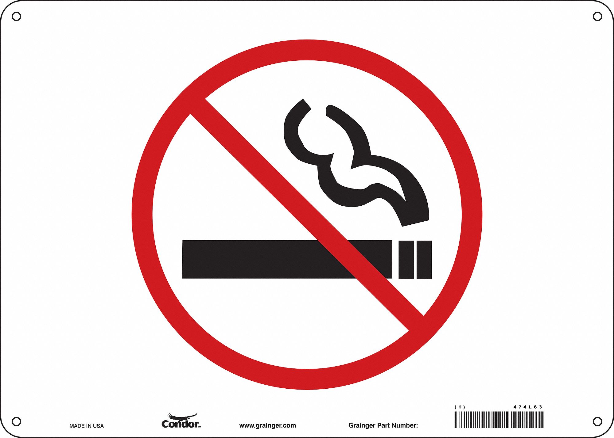 Safety Sign: Aluminum, Mounting Holes Sign Mounting, 10 in x 14 in Nominal Sign Size, 0.032 in Thick