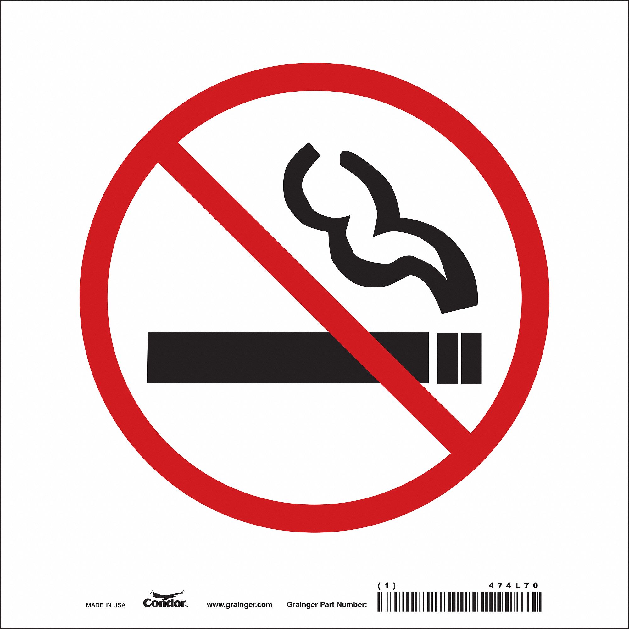 Safety Sign: Vinyl, Adhesive Sign Mounting, 7 in x 7 in Nominal Sign Size, Not Retroreflective