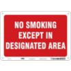 No Smoking Except In Designated Areas Signs