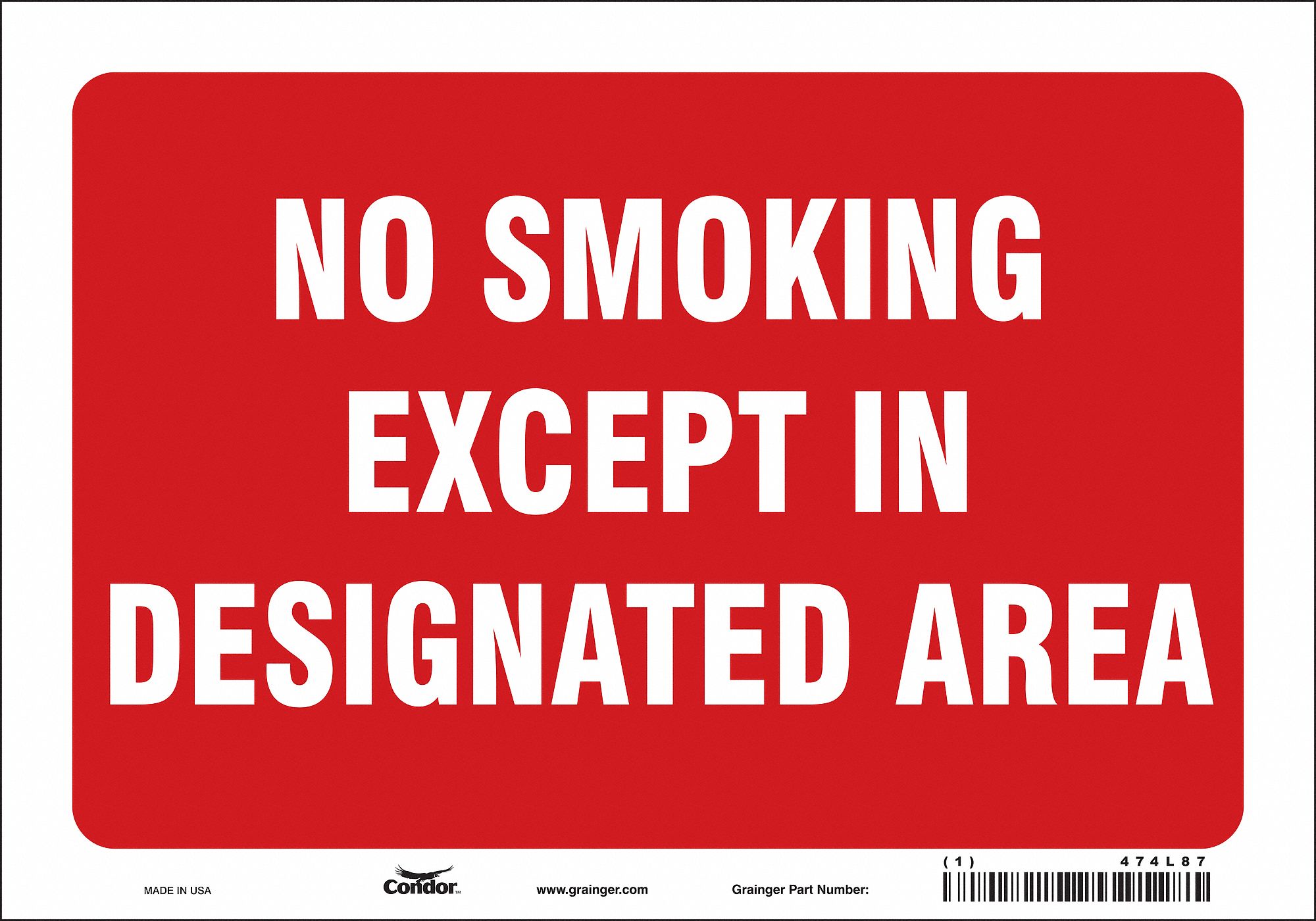 Safety Sign: Vinyl, Adhesive Sign Mounting, 7 in x 10 in Nominal Sign Size, Not Retroreflective
