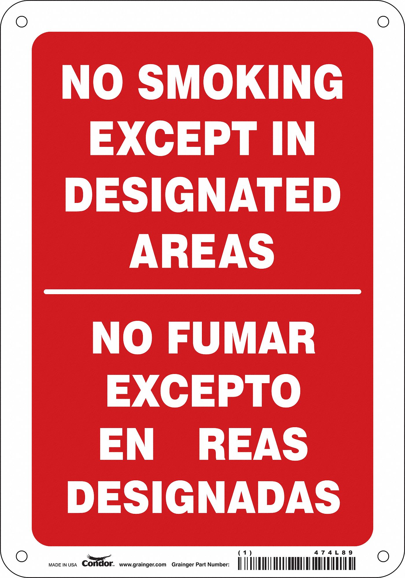 Safety Sign: Aluminum, Mounting Holes Sign Mounting, 10 in x 7 in Nominal Sign Size, 0.032 in Thick