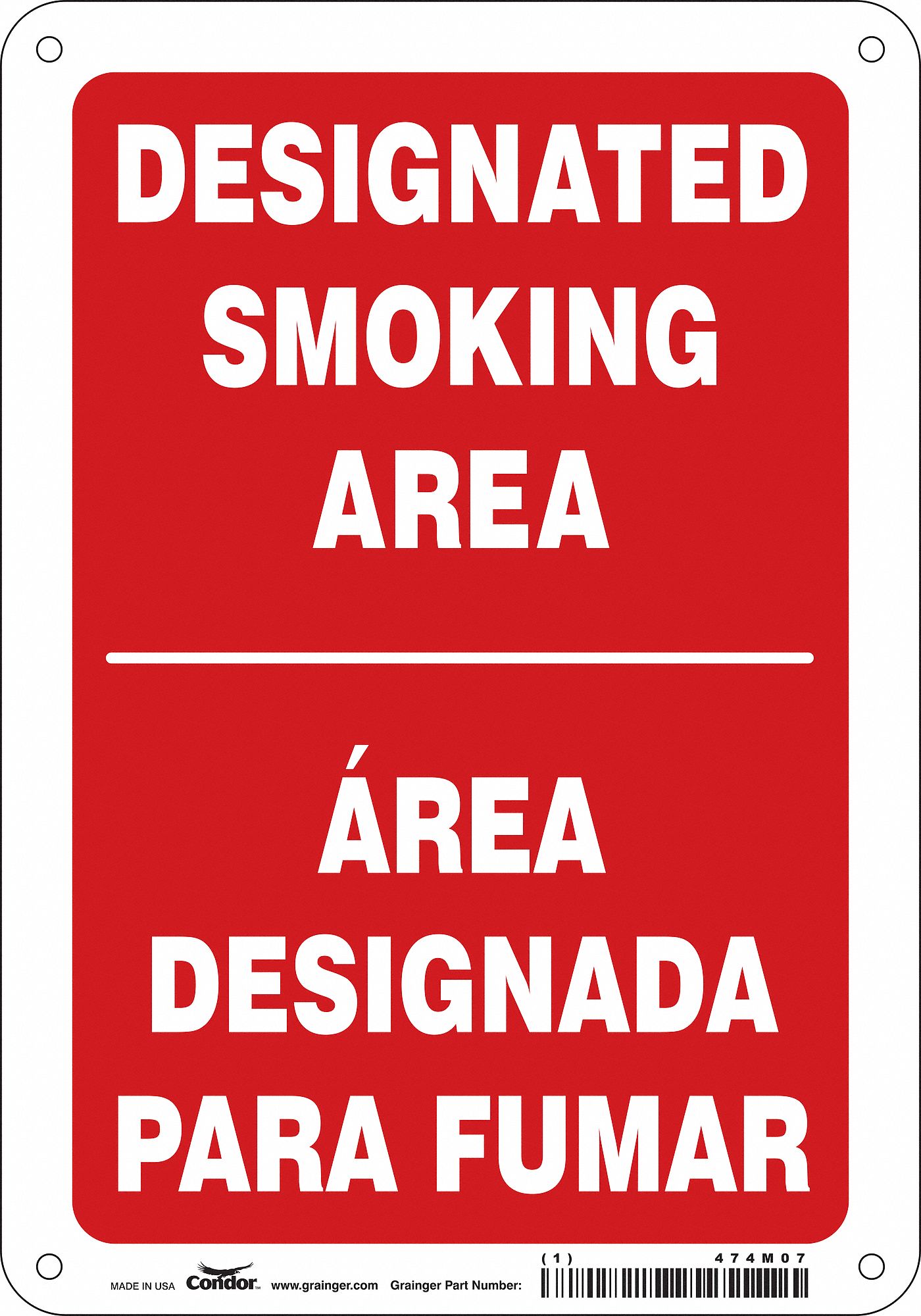 Safety Sign: Polyethylene, Mounting Holes Sign Mounting, 10 in x 7 in Nominal Sign Size, No Header