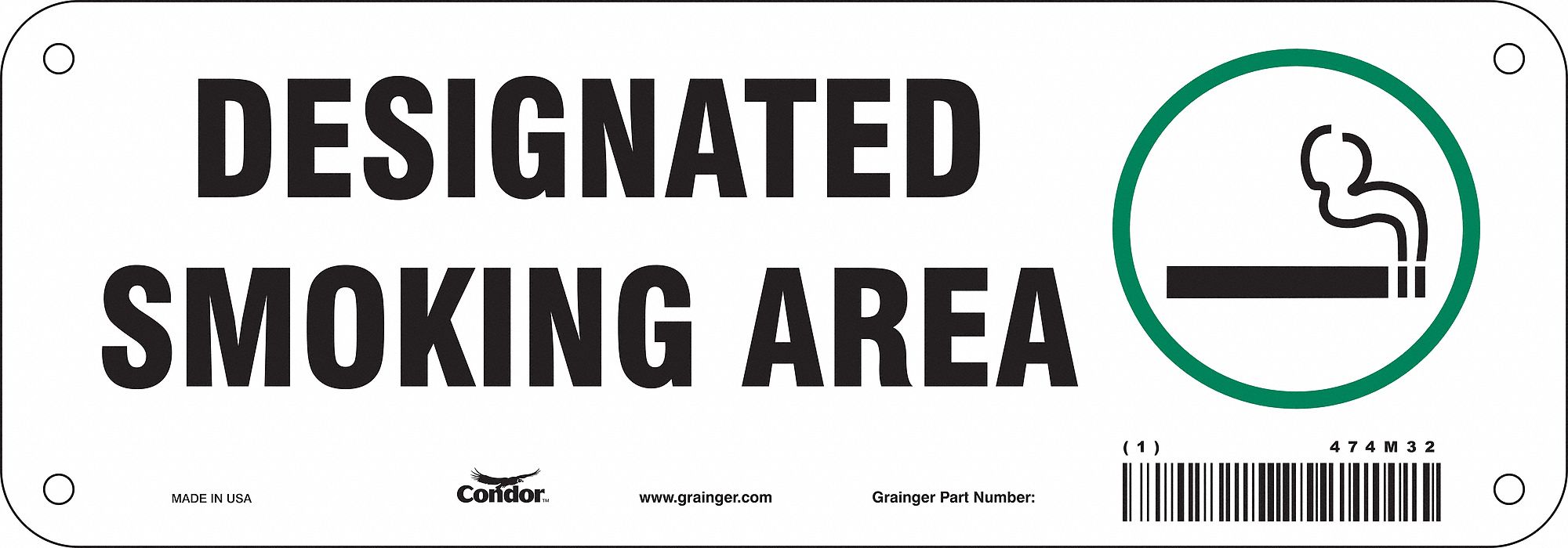 Safety Sign, 3.5in x 10in, Aluminum