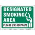Designated Smoking Area Please Use Ashtrays Signs
