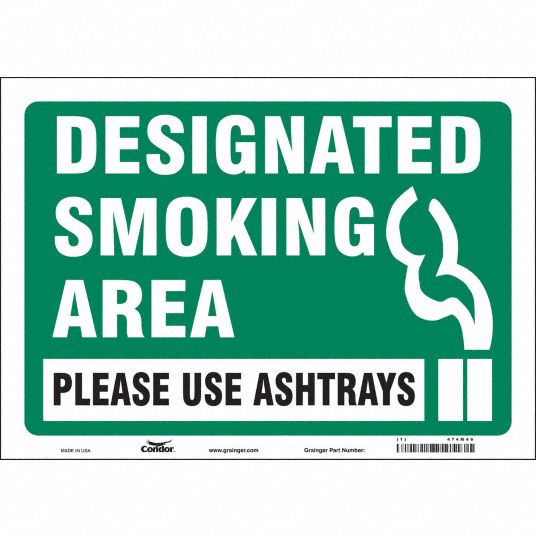 CONDOR Safety Sign, Sign Format Other Format, Designated Smoking Area ...