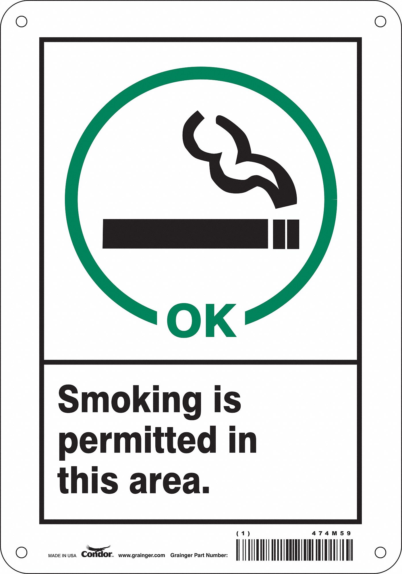 Safety Sign: Aluminum, Mounting Holes Sign Mounting, 10 in x 7 in Nominal Sign Size, 0.032 in Thick