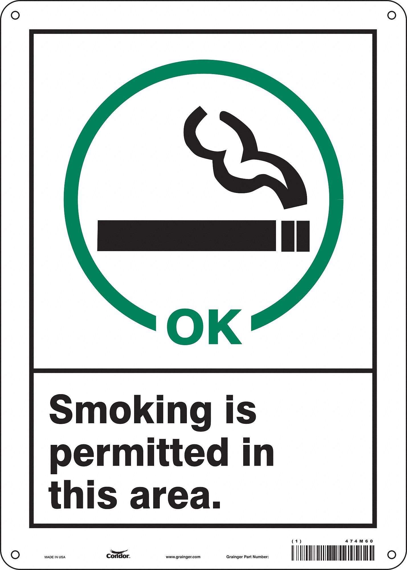 Safety Sign: Aluminum, Mounting Holes Sign Mounting, 14 in x 10 in Nominal Sign Size, 0.032 in Thick