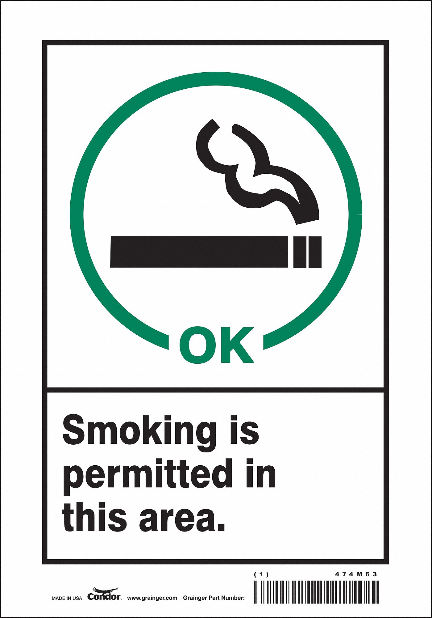 Safety Sign: Vinyl, Adhesive Sign Mounting, 10 in x 7 in Nominal Sign Size, Not Retroreflective