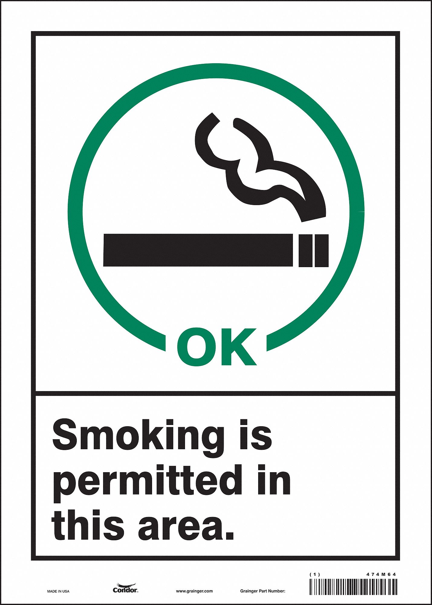 Safety Sign: Vinyl, Adhesive Sign Mounting, 14 in x 10 in Nominal Sign Size, Not Retroreflective