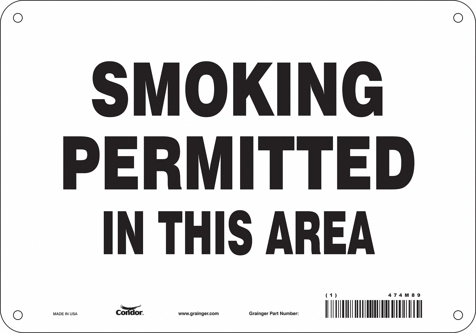 Safety Sign: Aluminum, Mounting Holes Sign Mounting, 7 in x 10 in Nominal Sign Size, 0.032 in Thick