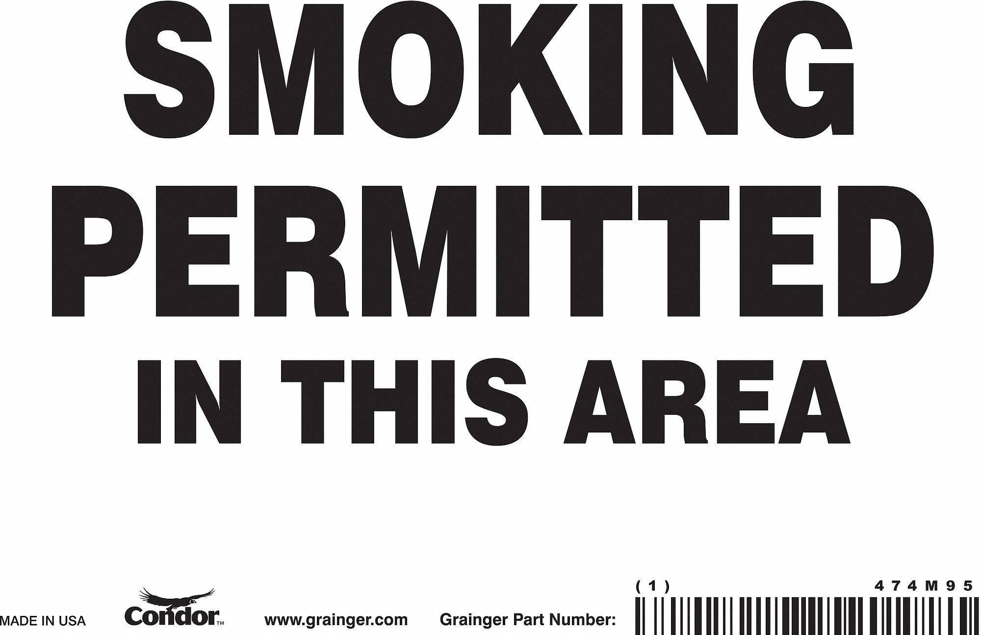 Safety Sign: Vinyl, Adhesive Sign Mounting, 5 in x 7 in Nominal Sign Size, Not Retroreflective