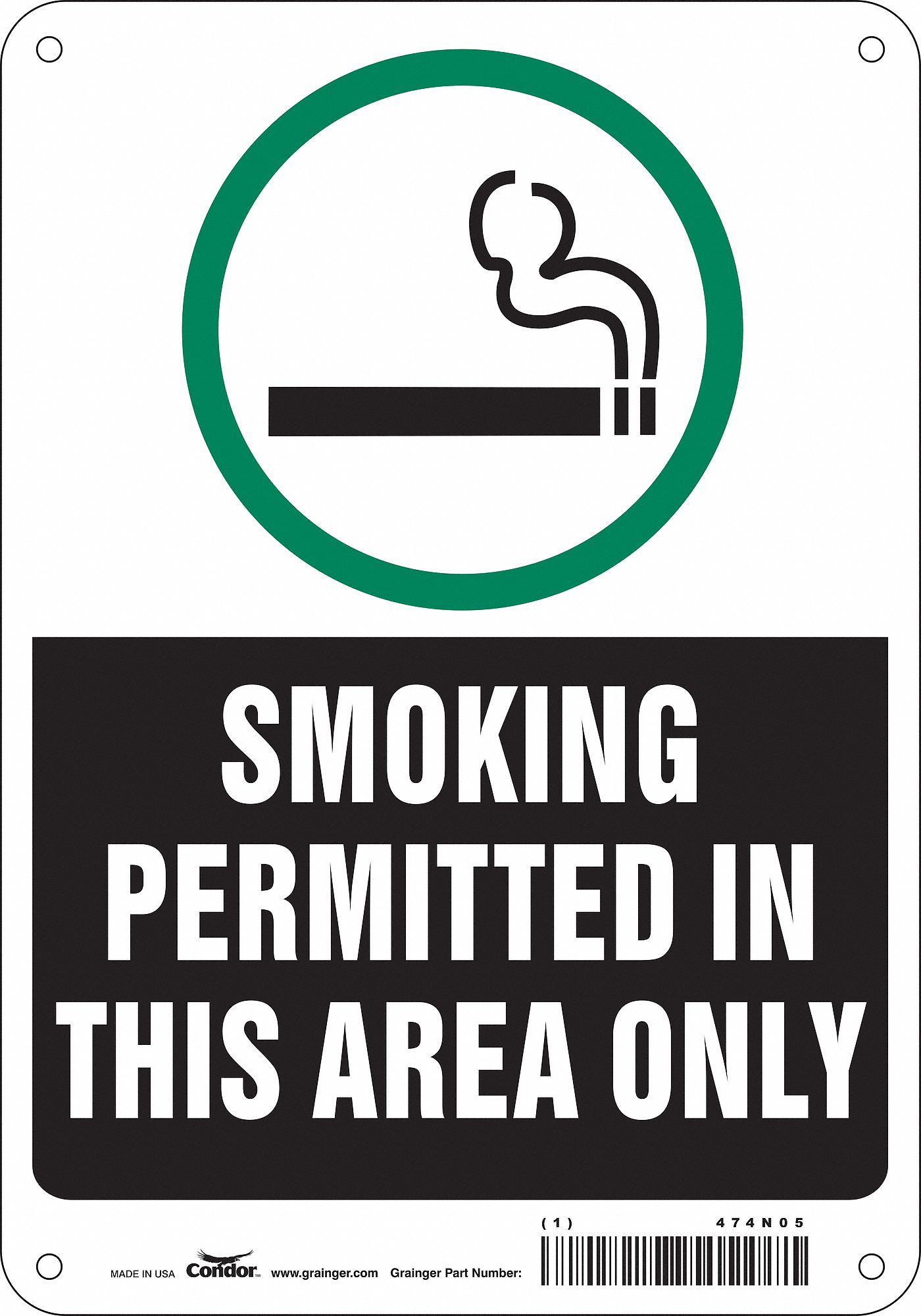 Safety Sign: Polyethylene, Mounting Holes Sign Mounting, 10 in x 7 in Nominal Sign Size, No Header