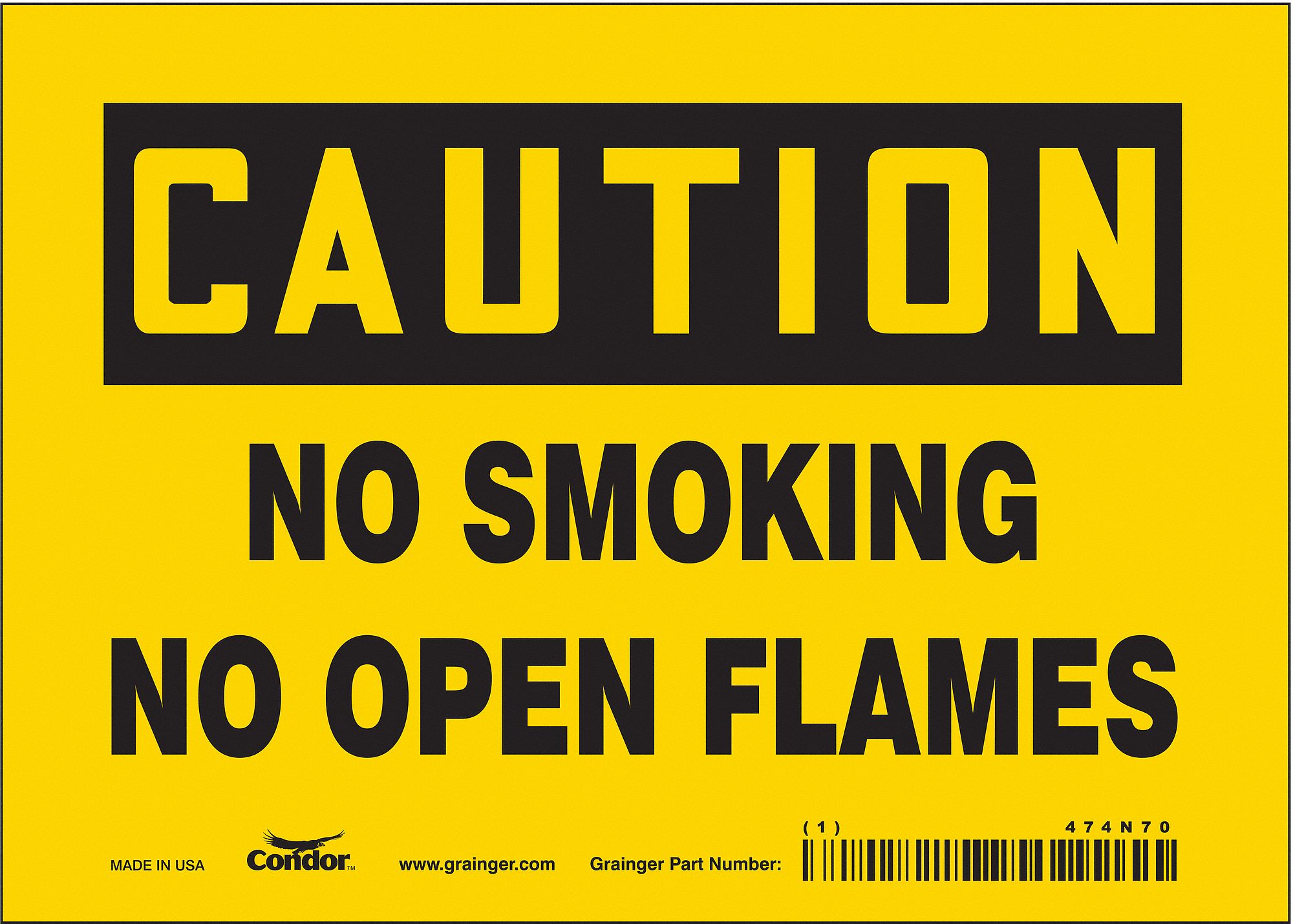 Safety Sign: Vinyl, Adhesive Sign Mounting, 5 in x 7 in Nominal Sign Size, Not Retroreflective