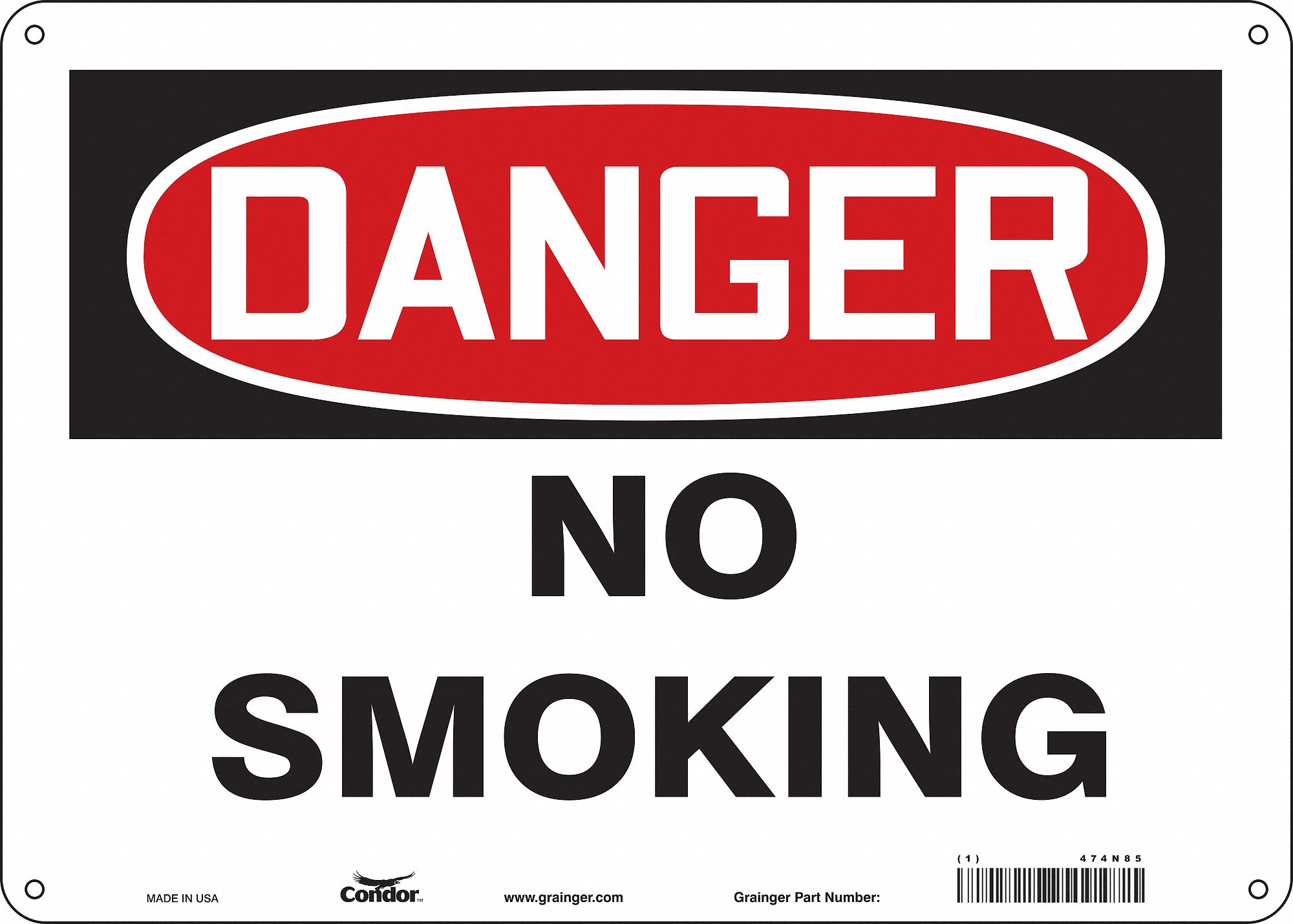 Safety Sign: Glow Vinyl, Adhesive Sign Mounting, 10 in x 14 in Nominal Sign Size, Glow In The Dark