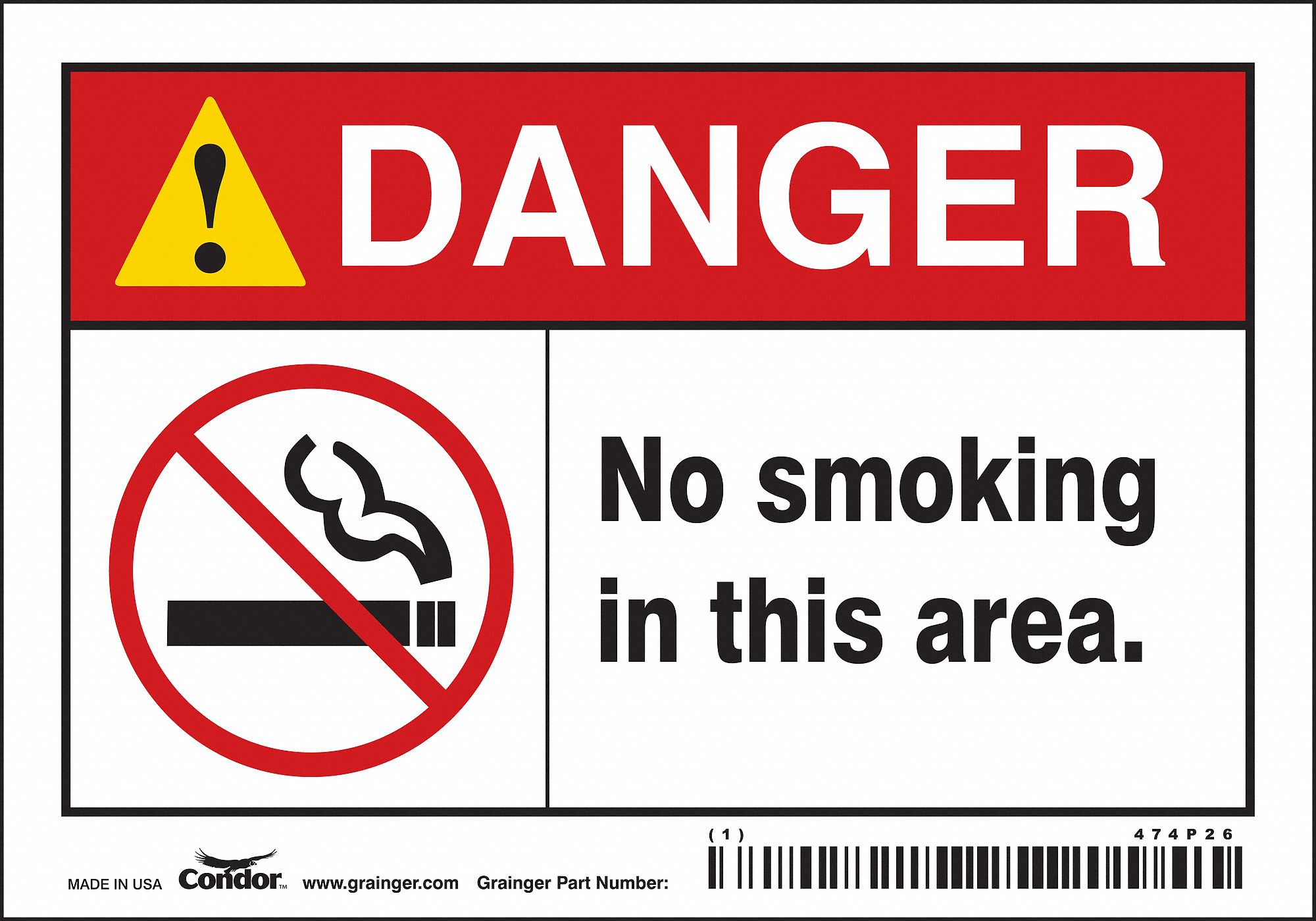 Vinyl, Adhesive Sign Mounting, Safety Sign - 474P26|474P26 - Grainger