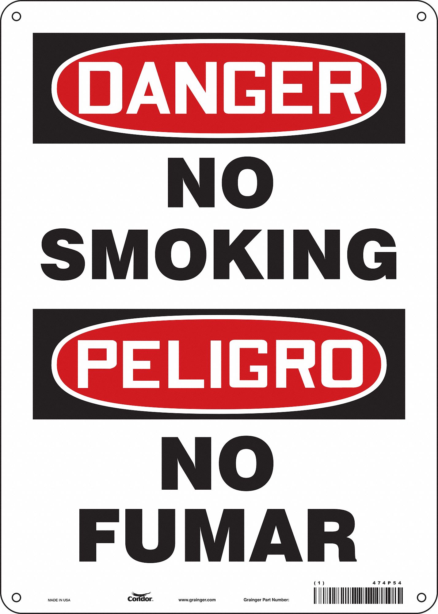Safety Sign: Vinyl, Adhesive Sign Mounting, 14 in x 10 in Nominal Sign Size, Not Retroreflective