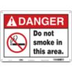 Danger: Do Not Smoke In This Area. Signs