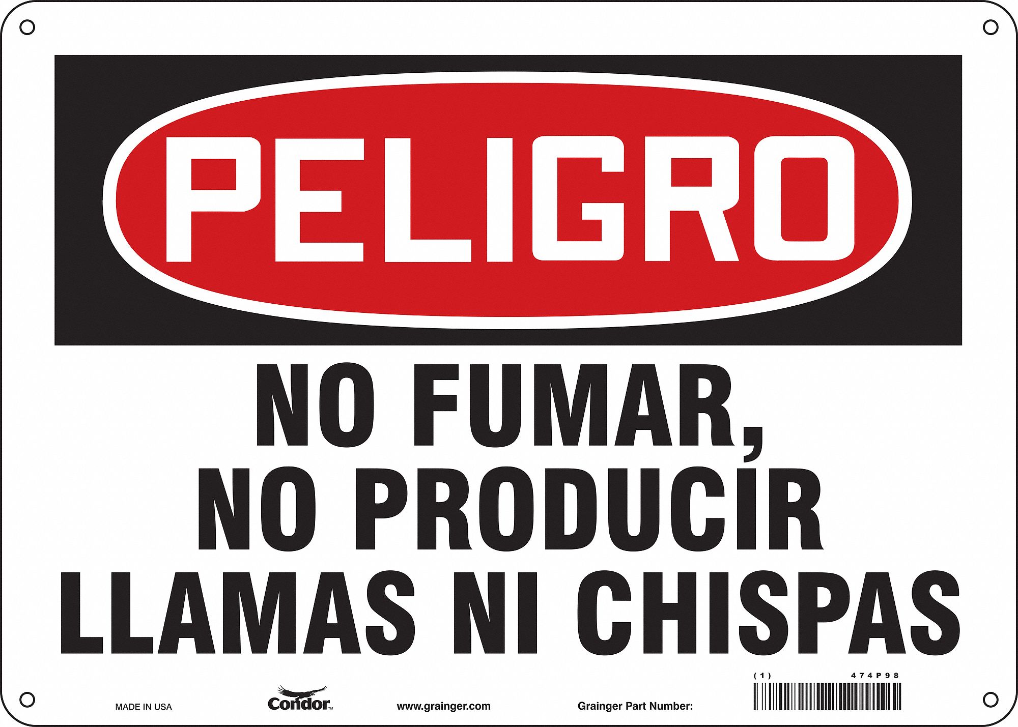 Safety Sign, 10 in x 14 in, Aluminum