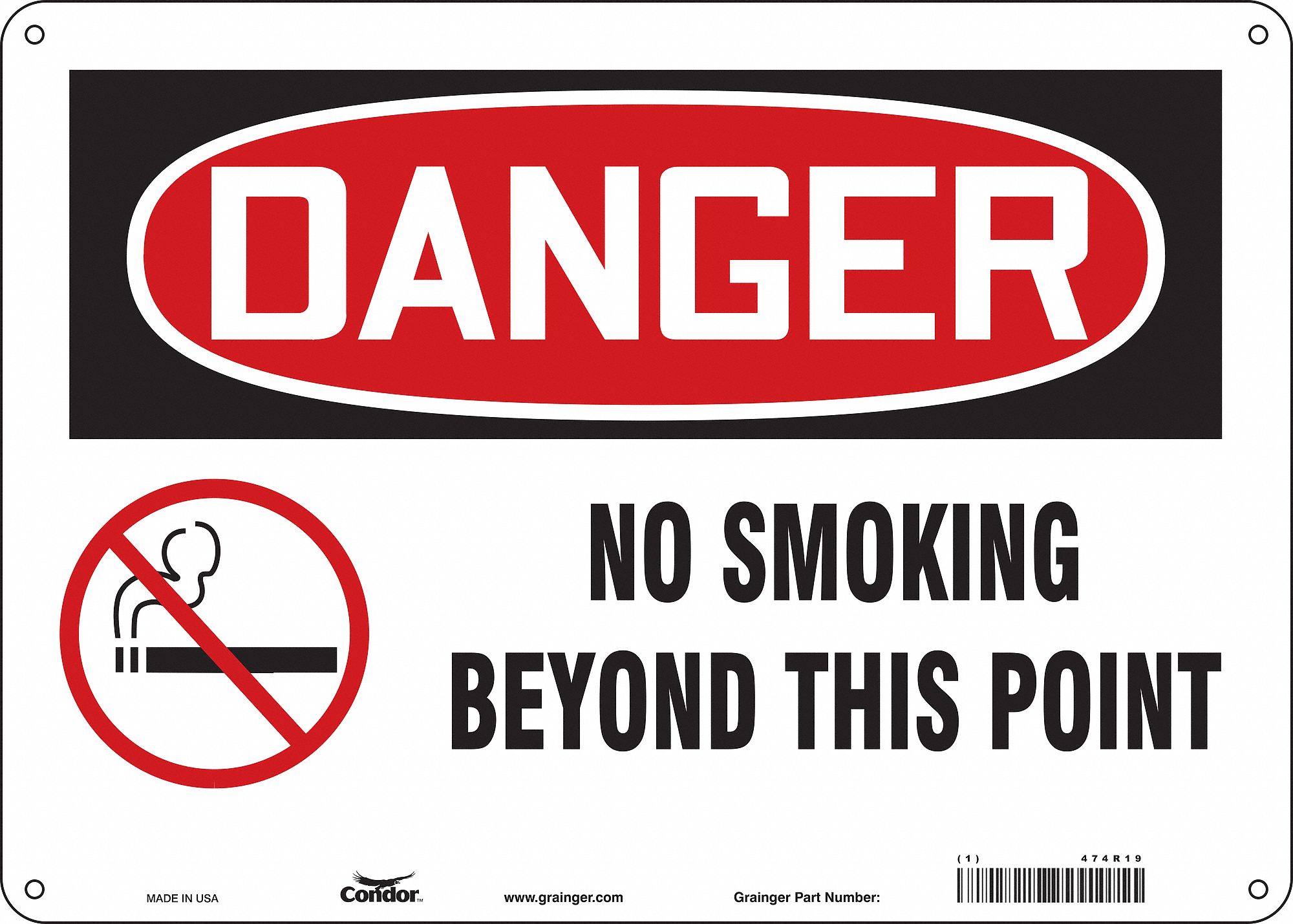 Safety Sign, 10 in x 14 in, Polyethylene