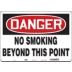 Danger: No Smoking Beyond This Point Signs