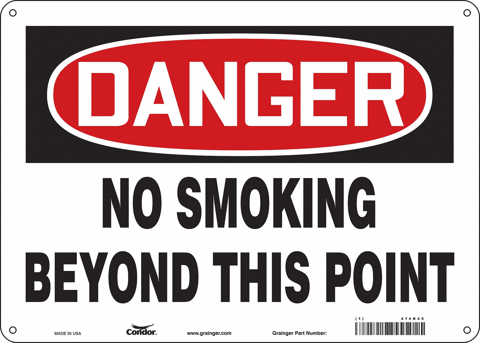 Safety Sign: Polyethylene, Mounting Holes Sign Mounting, 10 in x 14 in Nominal Sign Size