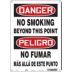 Danger/Peligro: No Smoking Beyond This Point/No Fumar Mas Alla De Este Punto Signs