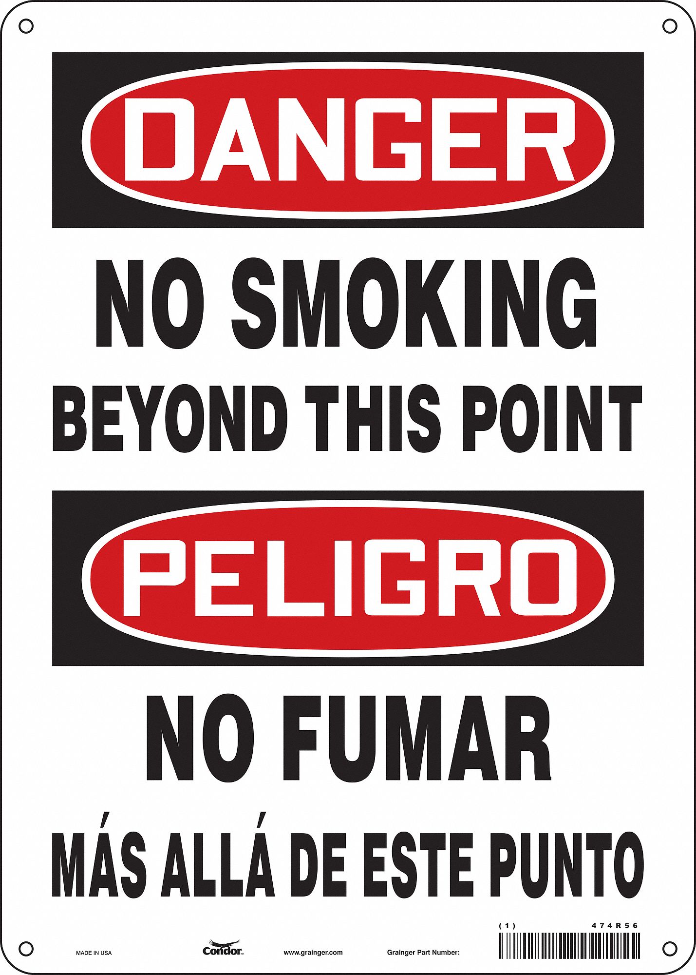 Safety Sign: Vinyl, Adhesive Sign Mounting, 14 in x 10 in Nominal Sign Size, Not Retroreflective