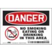 Danger: No Smoking Eating Or Drinking In This Area Signs