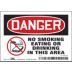 Danger: No Smoking Eating Or Drinking In This Area Signs