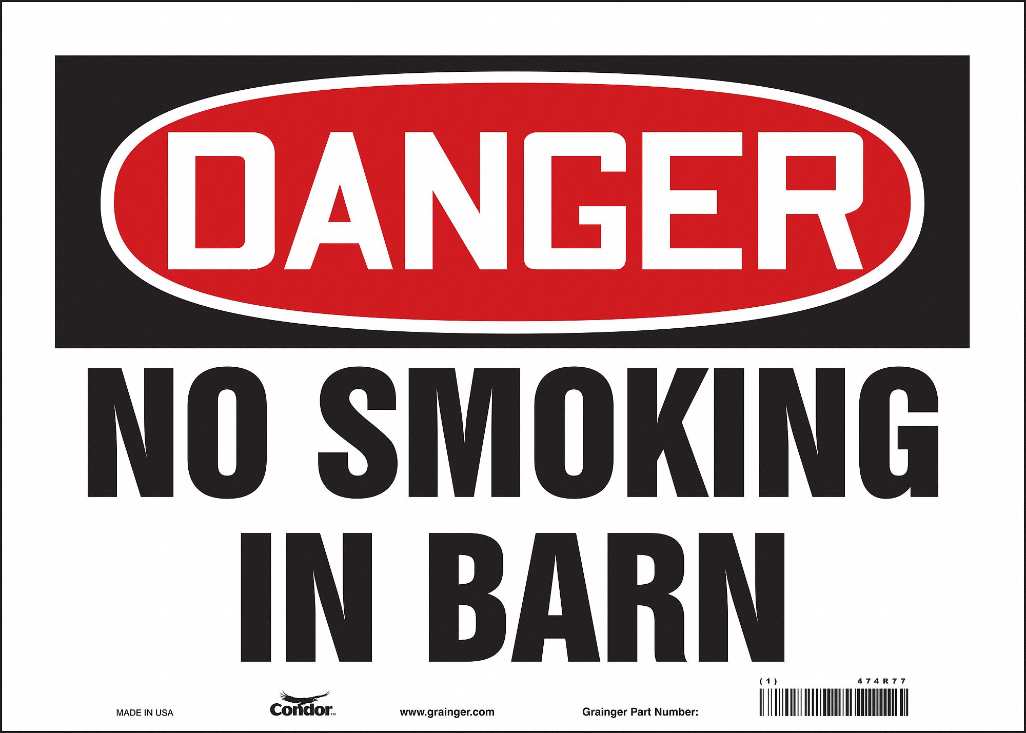 Safety Sign: Vinyl, Adhesive Sign Mounting, 10 in x 14 in Nominal Sign Size, Not Retroreflective