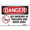Danger: No Smoking In Trailers And Dock Area Signs