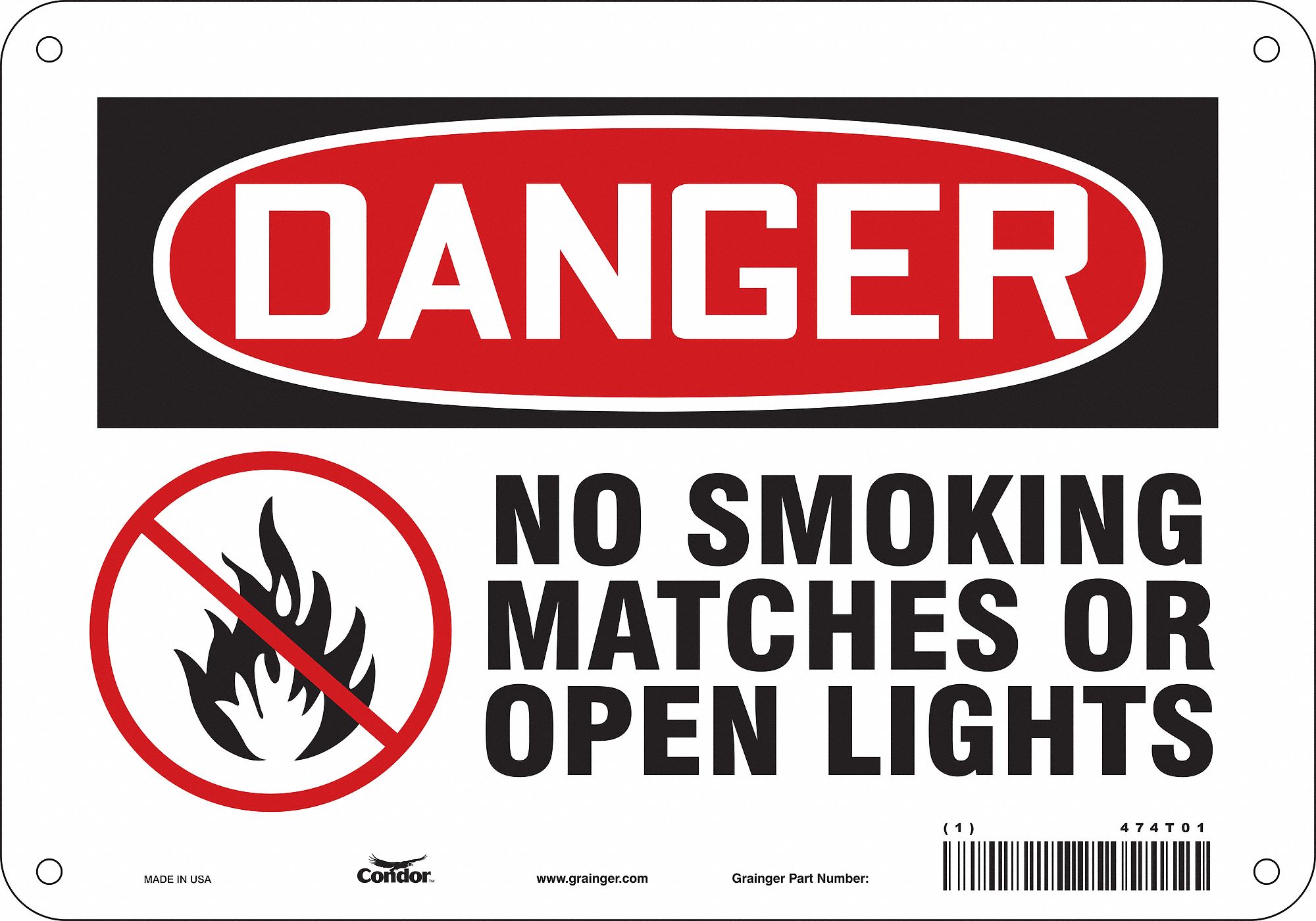 Safety Sign, 7 in x 10 in, Aluminum