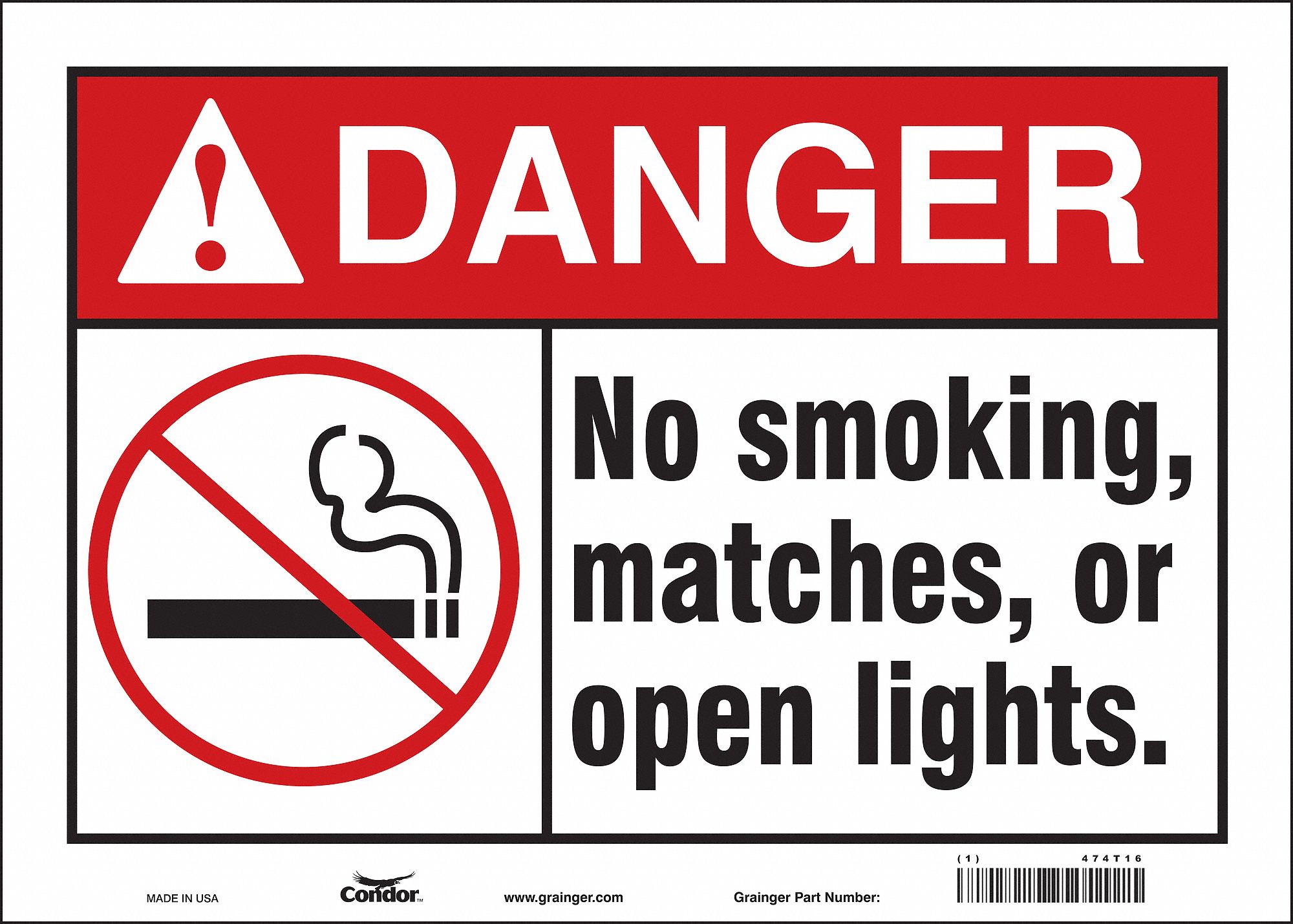 Safety Sign: Vinyl, Adhesive Sign Mounting, 10 in x 14 in Nominal Sign Size, Not Retroreflective
