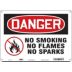Danger: No Smoking No Flames No Sparks Signs