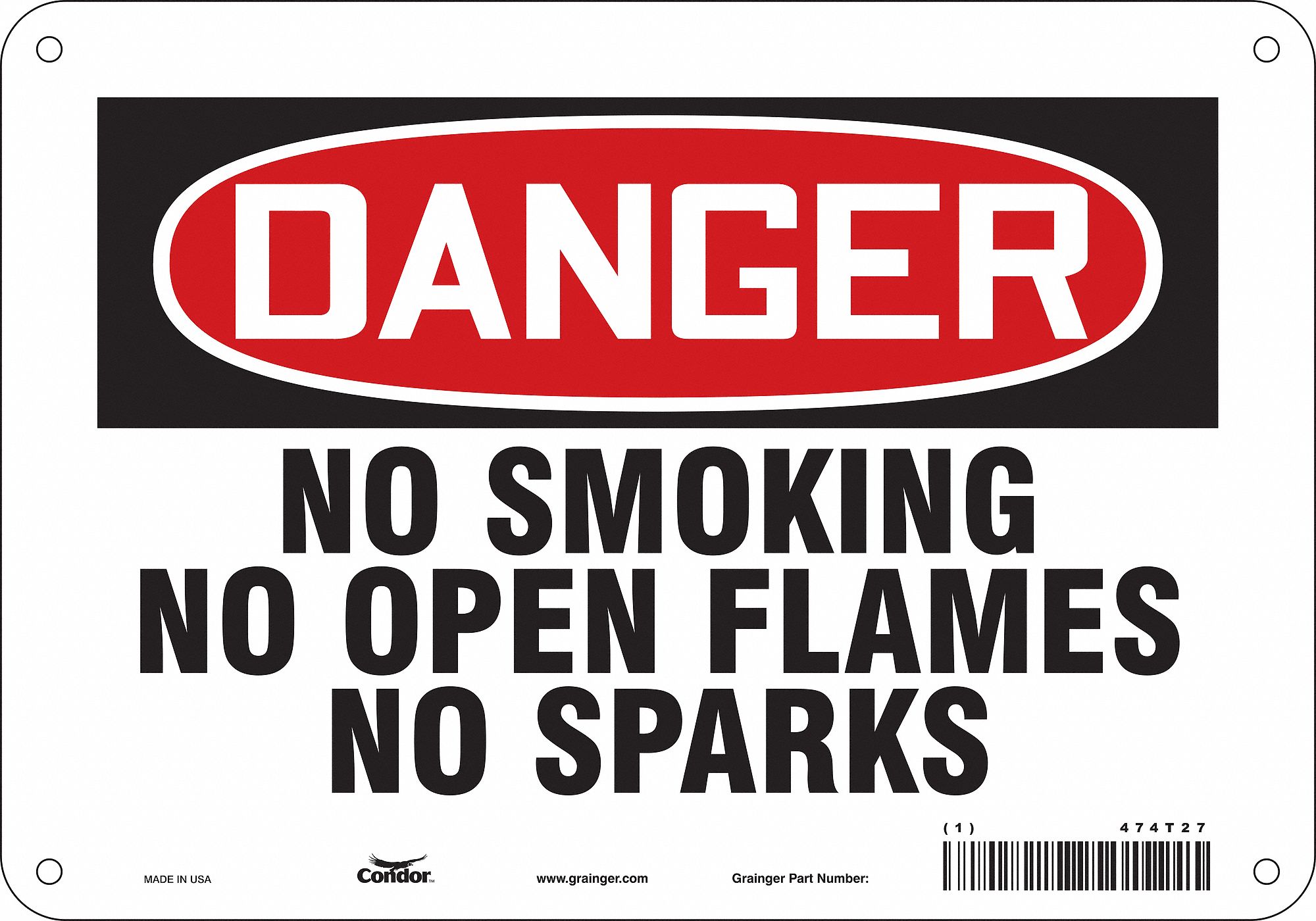 SAFETY SIGN,10" W,7" H,0.032" THICKNESS