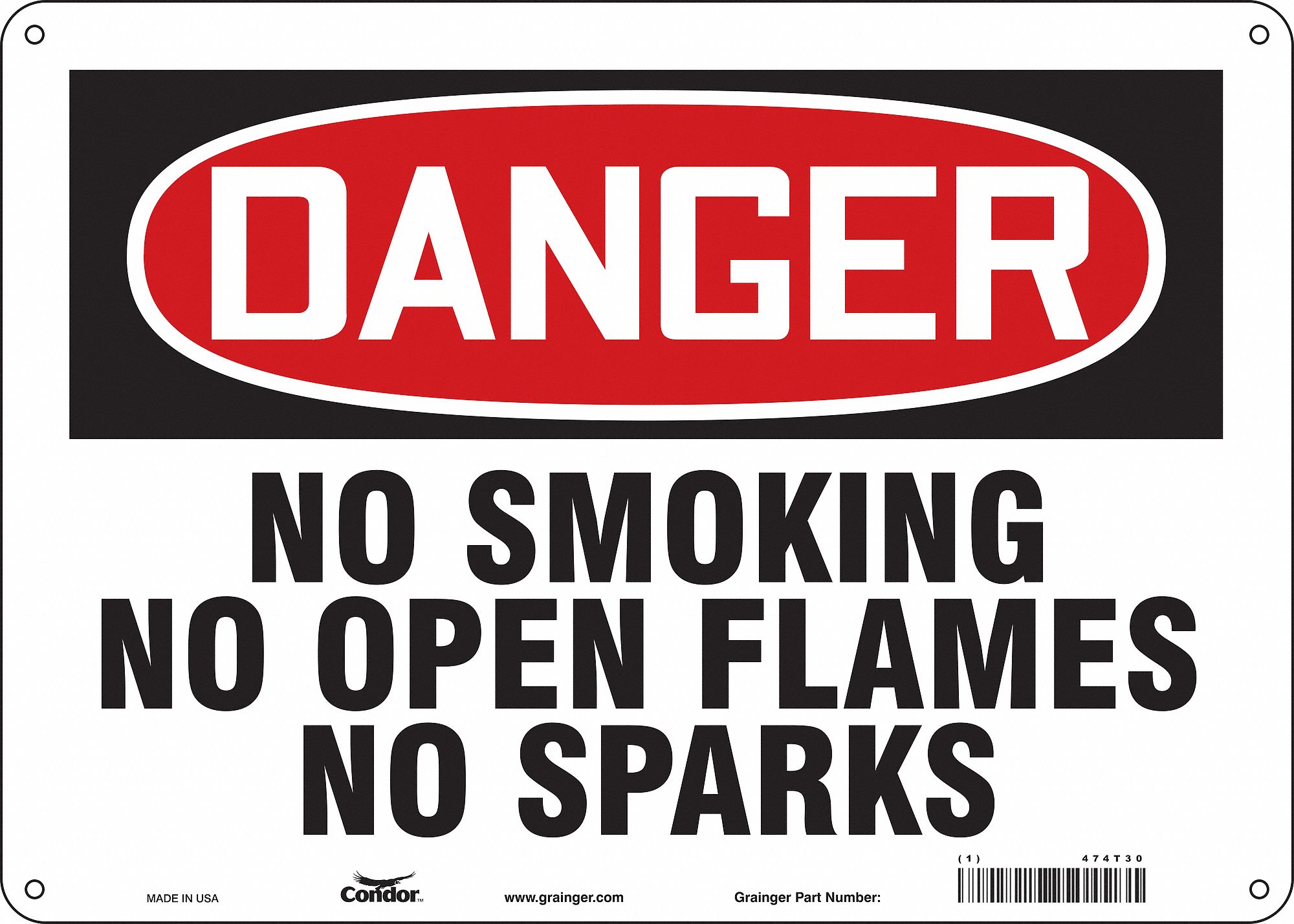 Safety Sign, 10 in x 14 in, Fiberglass