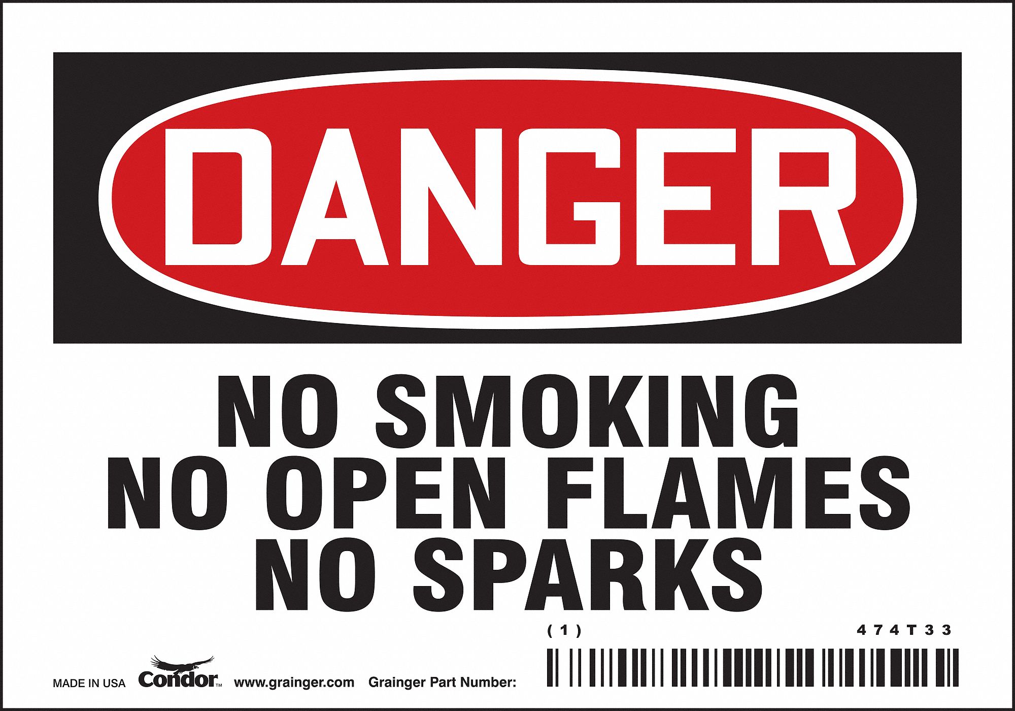 Safety Sign: Vinyl, Adhesive Sign Mounting, 3 1/2 in x 5 in Nominal Sign Size, Not Retroreflective