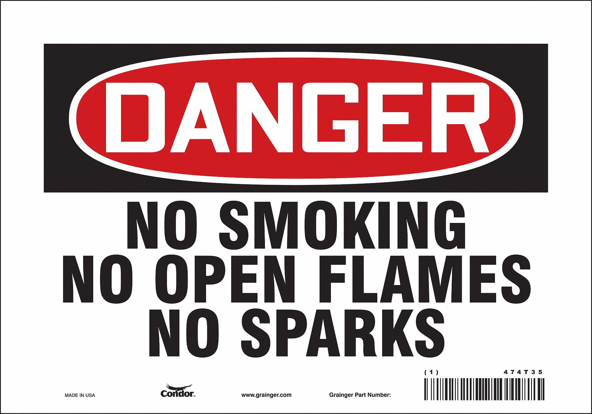 SAFETY SIGN,10" W,7" H,0.004" THICKNESS