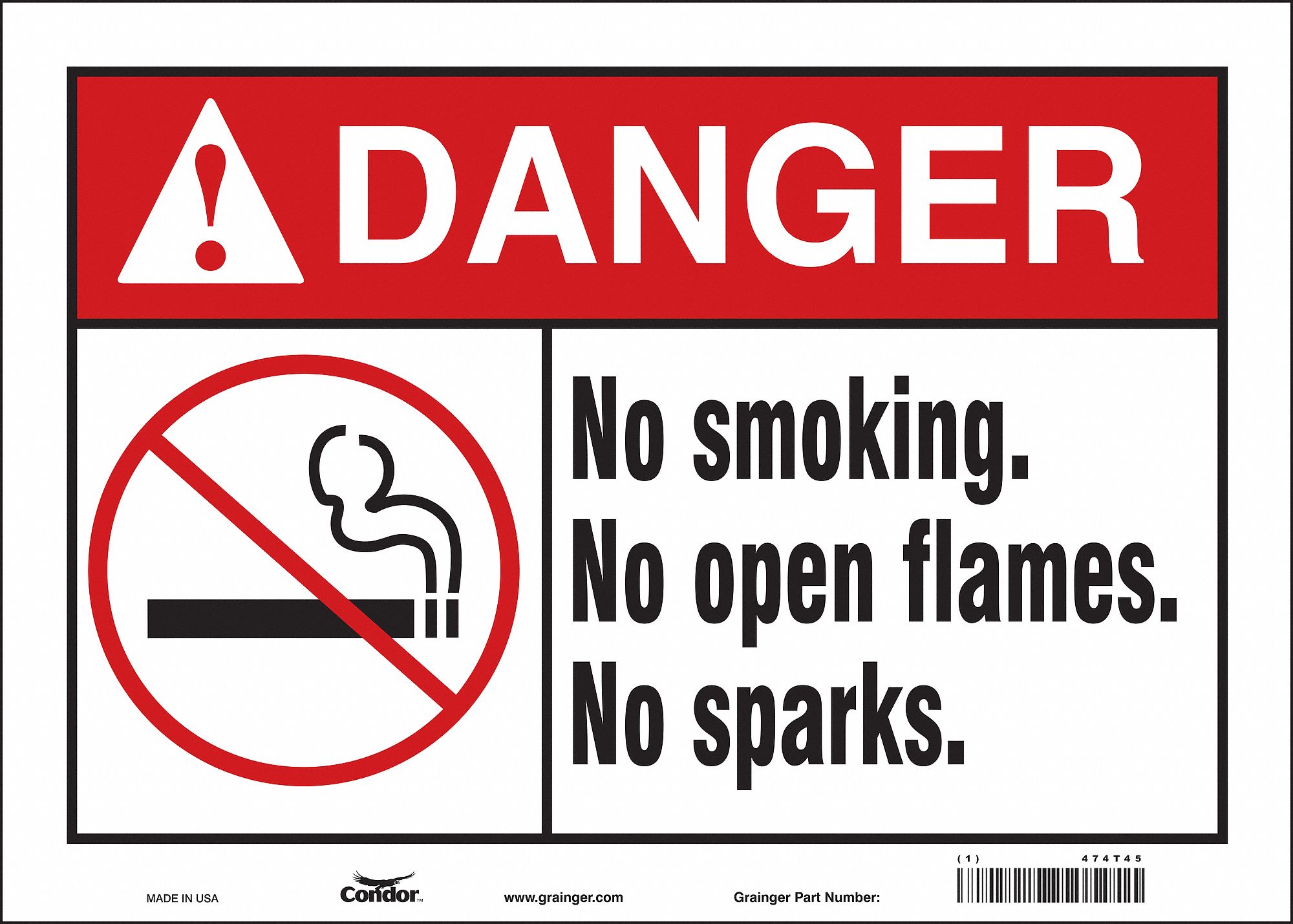 Safety Sign: Vinyl, Adhesive Sign Mounting, 10 in x 14 in Nominal Sign Size, Not Retroreflective