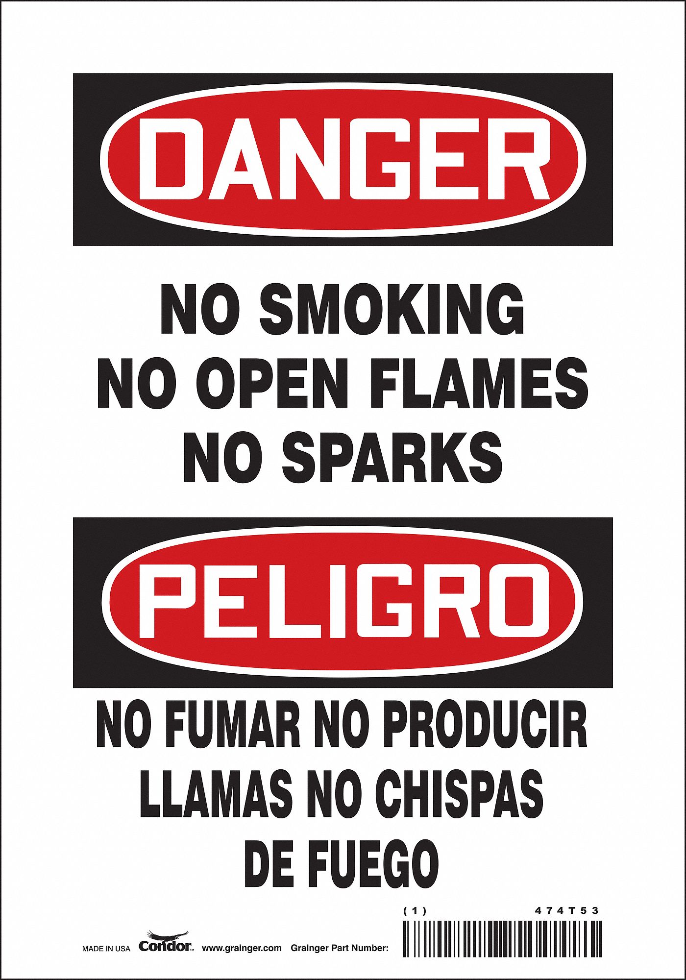 Safety Sign: Vinyl, Adhesive Sign Mounting, 10 in x 7 in Nominal Sign Size, Not Retroreflective