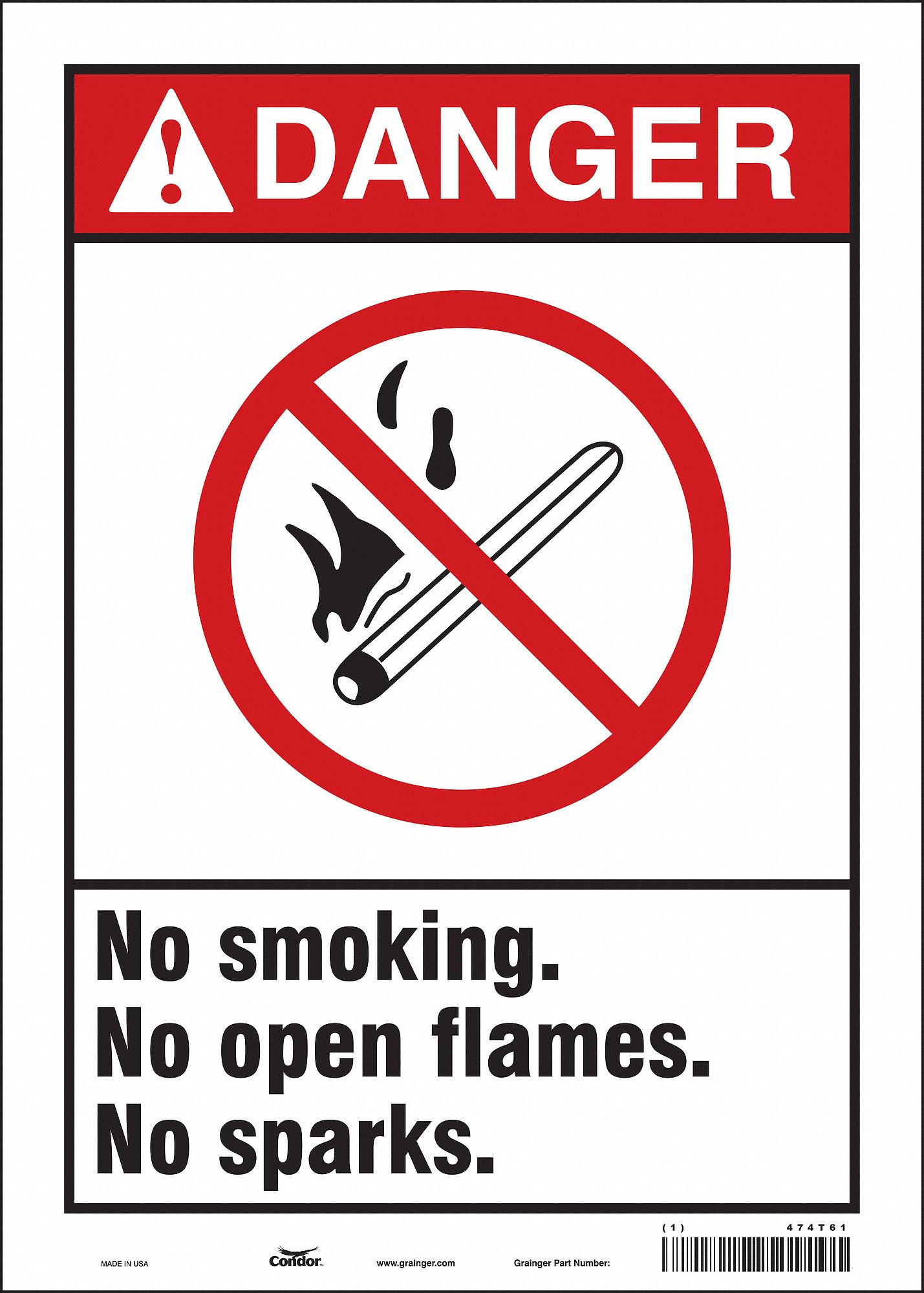 Safety Sign: Vinyl, Adhesive Sign Mounting, 14 in x 10 in Nominal Sign Size, Not Retroreflective