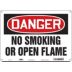 Danger: No Smoking Or Open Flame Signs
