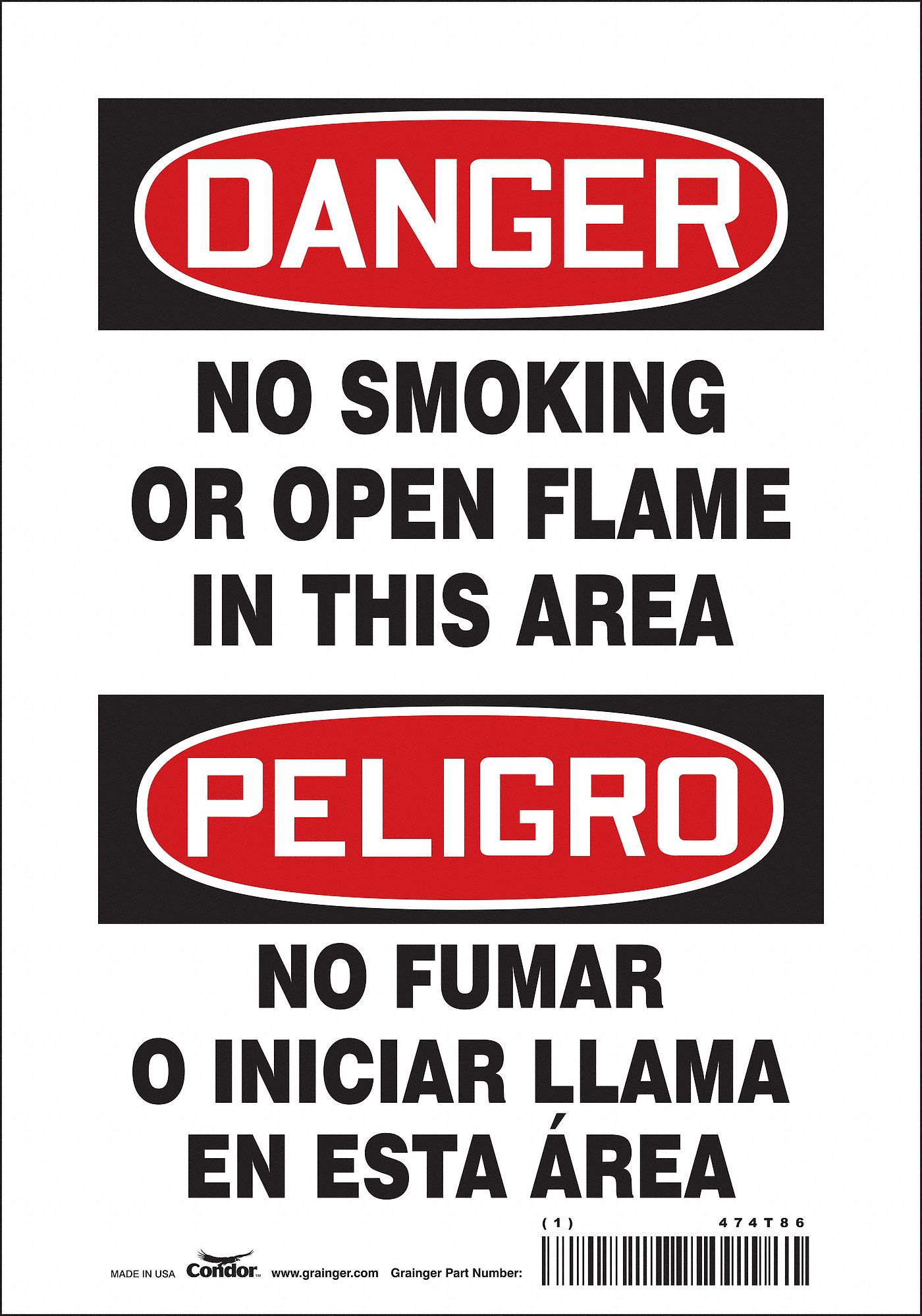 Safety Sign: Vinyl, Adhesive Sign Mounting, 10 in x 7 in Nominal Sign Size, Not Retroreflective
